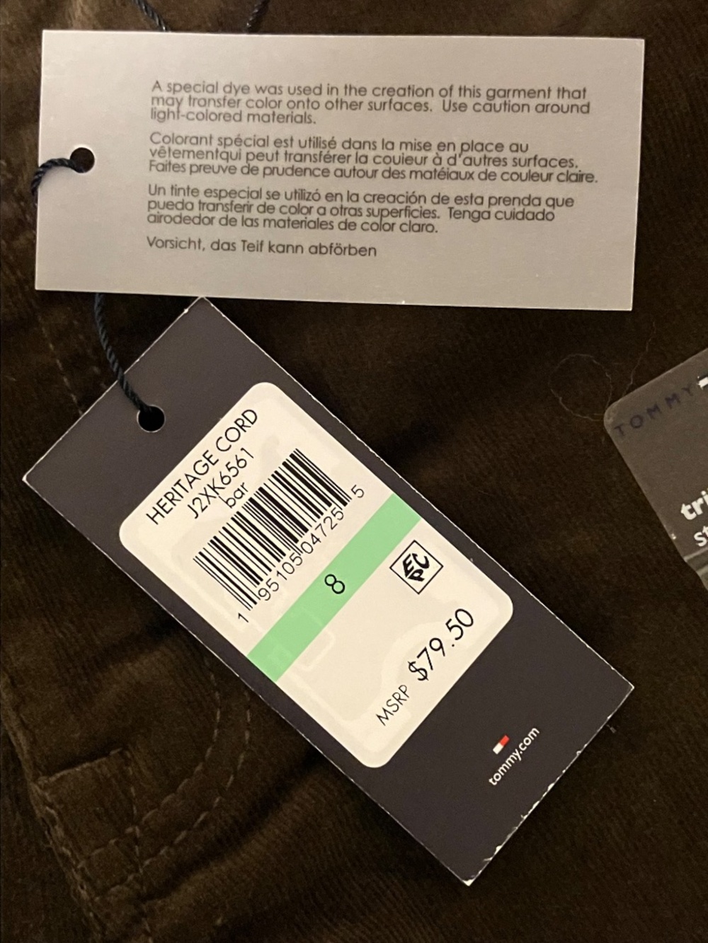 NWT Tommy Hilfiger Tribeca Skinny Corduroy Pants (Size 8) - Picture 10 of 14
